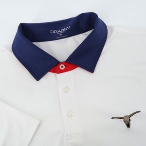 B DRADDY SPORT Mens White Performance Polo Shirt XL Bull Bay Golf Club